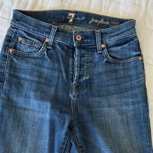 7 For All Mankind Medium Wash Cropped Jeans